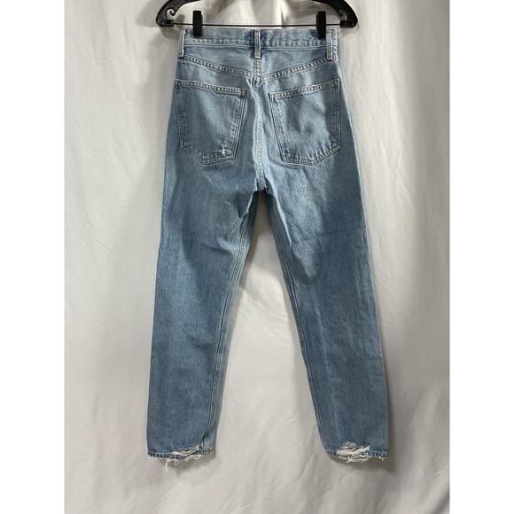Agolde 'Lana' Blue Cotton Vintage Straight Denim Jeans Size 25 - Picture 3 of 5